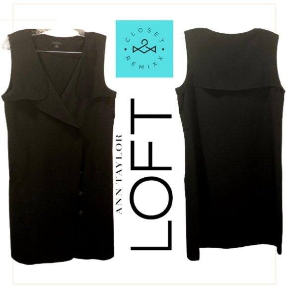 LOFT Dresses & Skirts - Ann Taylor Loft Textured Sheath Wrap Dress w/ Pock